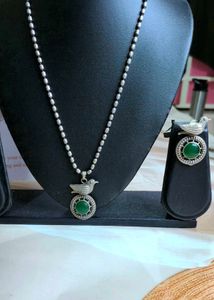 Monalisa stoneJewellery Set in Pure brass
