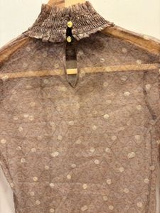 Beautiful Brown Mesh Top