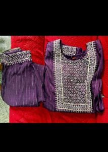 Sequence Embroidered Kurti Set