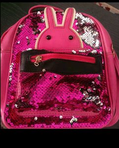 magenta sequin bag