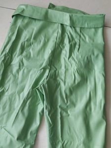 Green leather Pant
