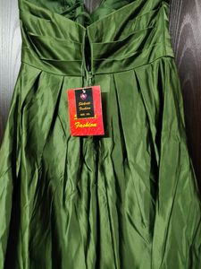 Silk Satin Flared Mini Dress / New With Tag