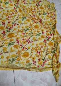 Floral Yellow Beautiful New Saree