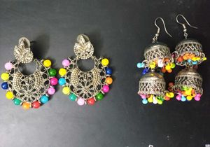 Combo Of Multicolored Oxidised Earrings