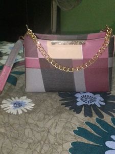 Checkered Chain Bag