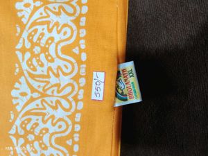 Orange &amp; White Print Fabric