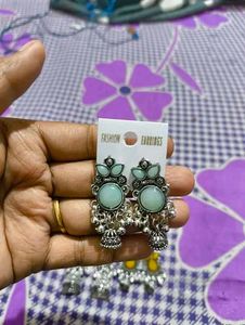 Beautiful oxidise silver jhumkas Earrings (pack 4)
