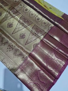 Teal Gold  Woven Kanjivaram Silk Saree