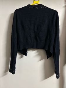 Black Embellished Cardigan
