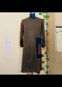 Unique Brown Midi Dress