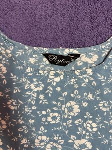 Blue Floral Print Top