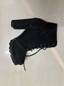 Black Lace Up Ankle Boots