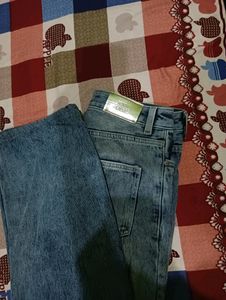 Tokyo Talkies Brand Wide Leg Blue Jeans
