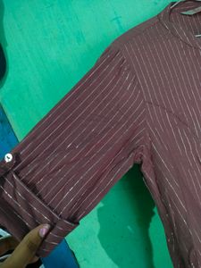 Mauve A line Kurta With Silver Lines