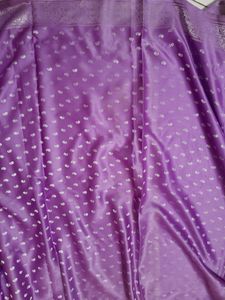 purple silk saree
