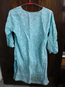 Light Blue Cotton Kurti