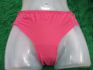 Pink Lace Trim Briefs💞
