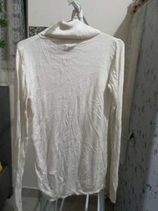 White Turtleneck Top