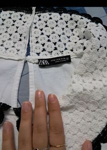 Zara Tshirt With Cute Bow Detail