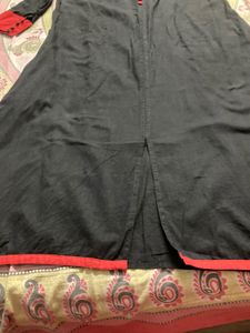 Black Nice Long Kurty Inside Pocket