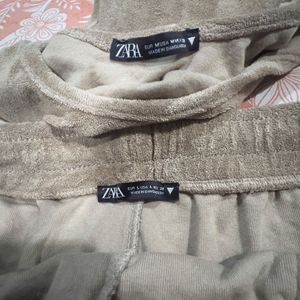 Tan Lounge Set: Top &amp; Shorts