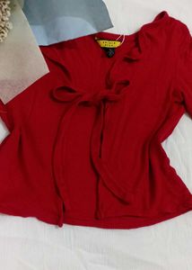 Red Cute Tie Top