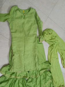 Green Colour Sharara Set