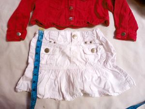 V, Beautiful Baby Girl Dress Red Jacket Nd, Skirt