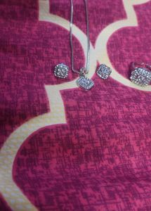 Party Wear Watch With Chain Set And Ring