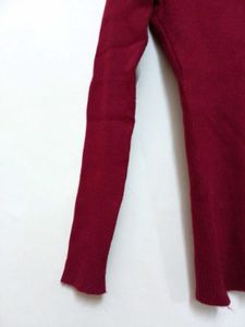 Red Knit Top with Pearls