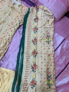 Peach Floral Print Kurta Set