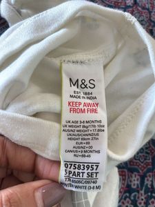 M&amp;S Animal Print Onesie - White