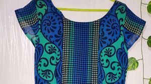 Combo Of Blue Flared Gown 🧿✨✨&amp;Fish Cut Long Top
