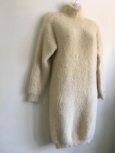 Turtleneck Long Fluffly Sweater Dress