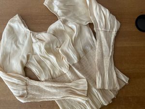 Beige Smocked Blouse