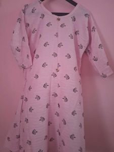 Pink Floral Print Kurti