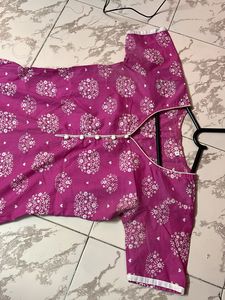 🆓 Delivery Floral Pink Kurti