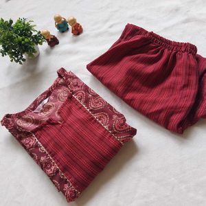 Maroon Kurta Set