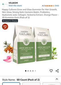 3 pack of Happy Cultures Hair Gummies