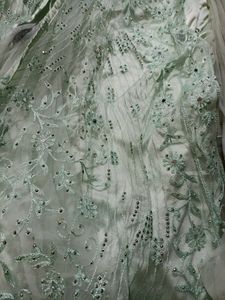 Embroidered mint green dress