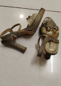 Golden Pencil Heels