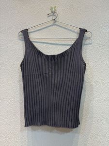 Ribbed Button-Front Tank