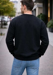 Men’s Black Winter Fleece Sweatshirt | Round Neck