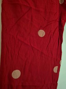 Women&#39;s Cotton Printed Maroon Hand-Print Kurta Set