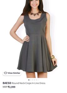 Baesd Round neck crepe a-line dress