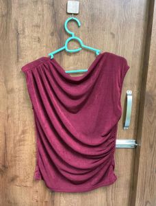 Maroon Draped Top