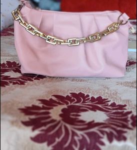 Pink Chain Detail Shoulder Bag
