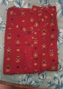 New Red Floral Print Cotton Nighty