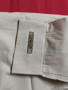 Men Beige Long Rayon Casual Kurta