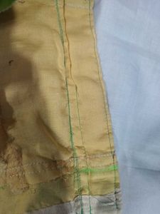 Elegant Green &amp; Beige Blouse